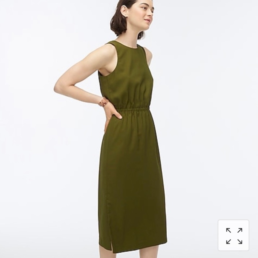 J Crew Button-back midi dress